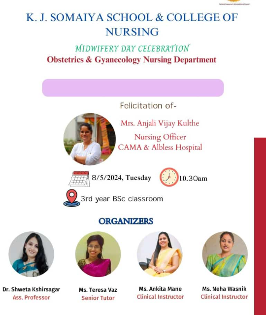 2024-05-08 10:00:00 K J Somaiya College of Nursing Midwifery Day celebration