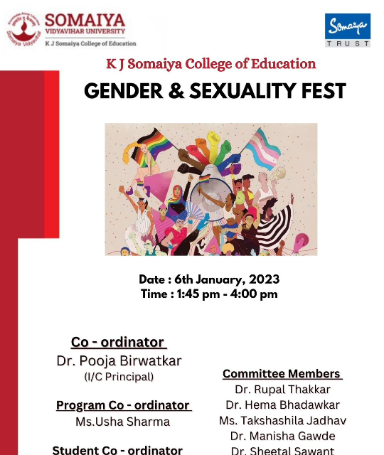 Gender Sexuality Fest 6th January 2023 Somaiya Vidyavihar University Gender sexuality fest 6th january 2023 somaiya vidyavihar university