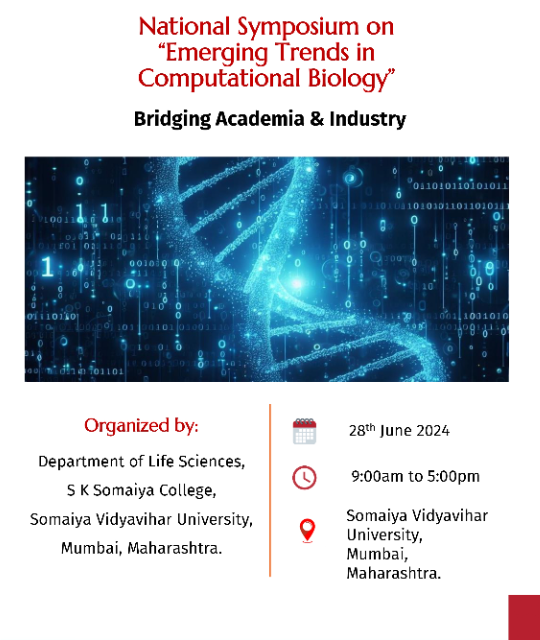 2024-06-28 09:00:00 S K Somaiya College National Symposium on “Emerging Trends in Computational Biology”