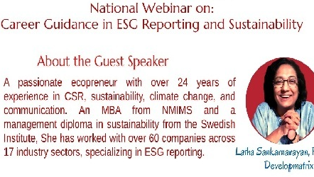 2025-05-10 11:00:00 Somaiya School of Basic and Applied Sciences Webinar on Careers in ESG Reporting and Sustainability
