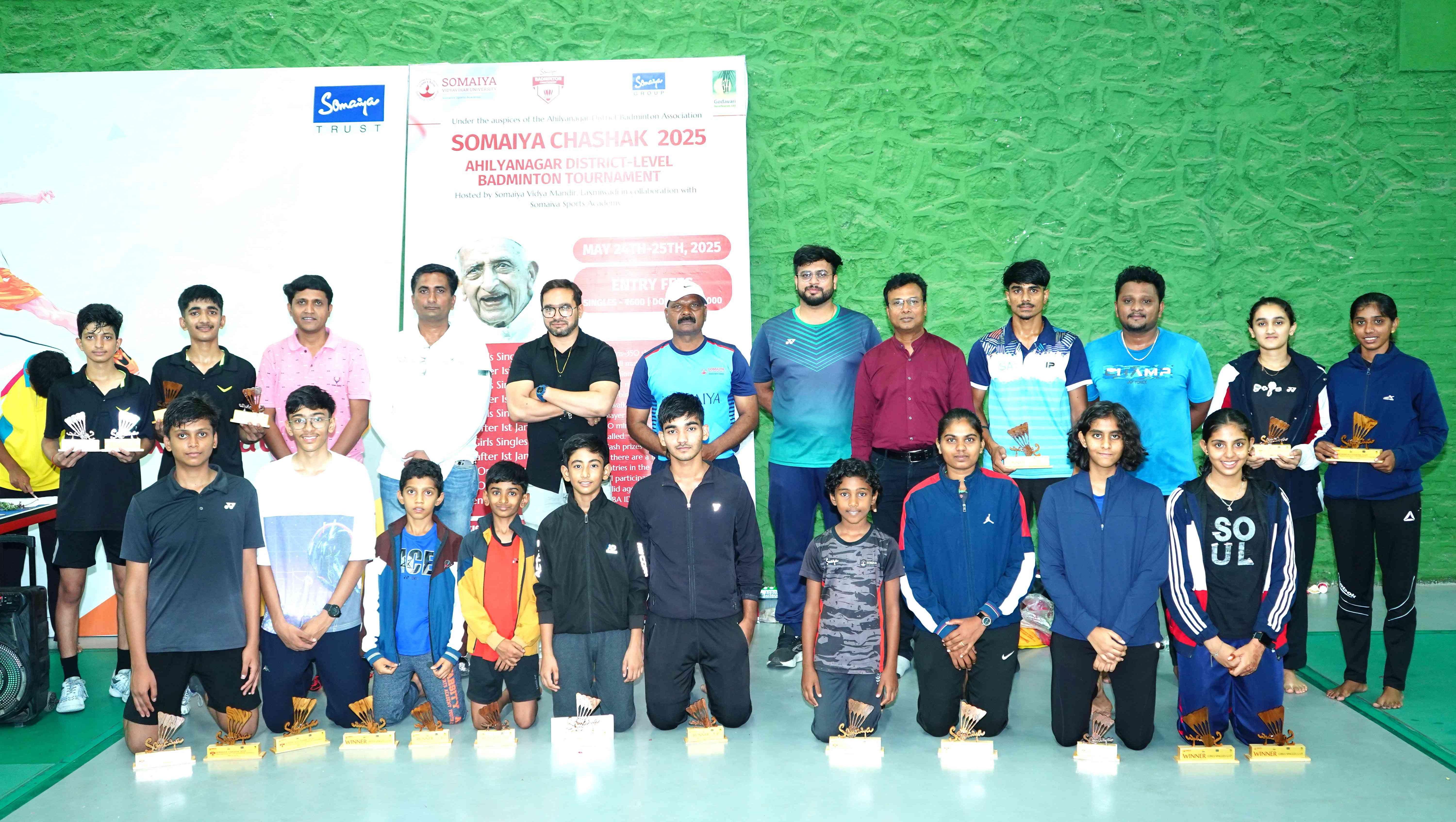 2025-05-24 14:54:00  District-Level Badminton Tournament Held in Honor of Late Padma Bhushan K.J. Somaiya’s Birth Anniversary