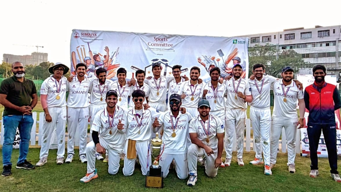 2026-01-14 10:49:00 Somaiya Sports Academy K J Somaiya Institute of Management Wins First Lakshya 2026 Cricket Title