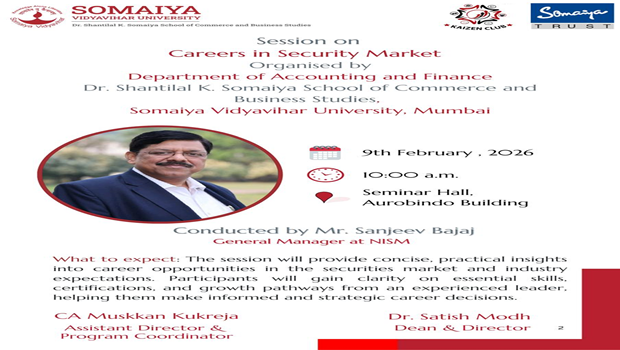 2026-02-09 10:00:00 Dr. Shantilal K Somaiya School of Commerce and Business Studies Careers in Security Markets 