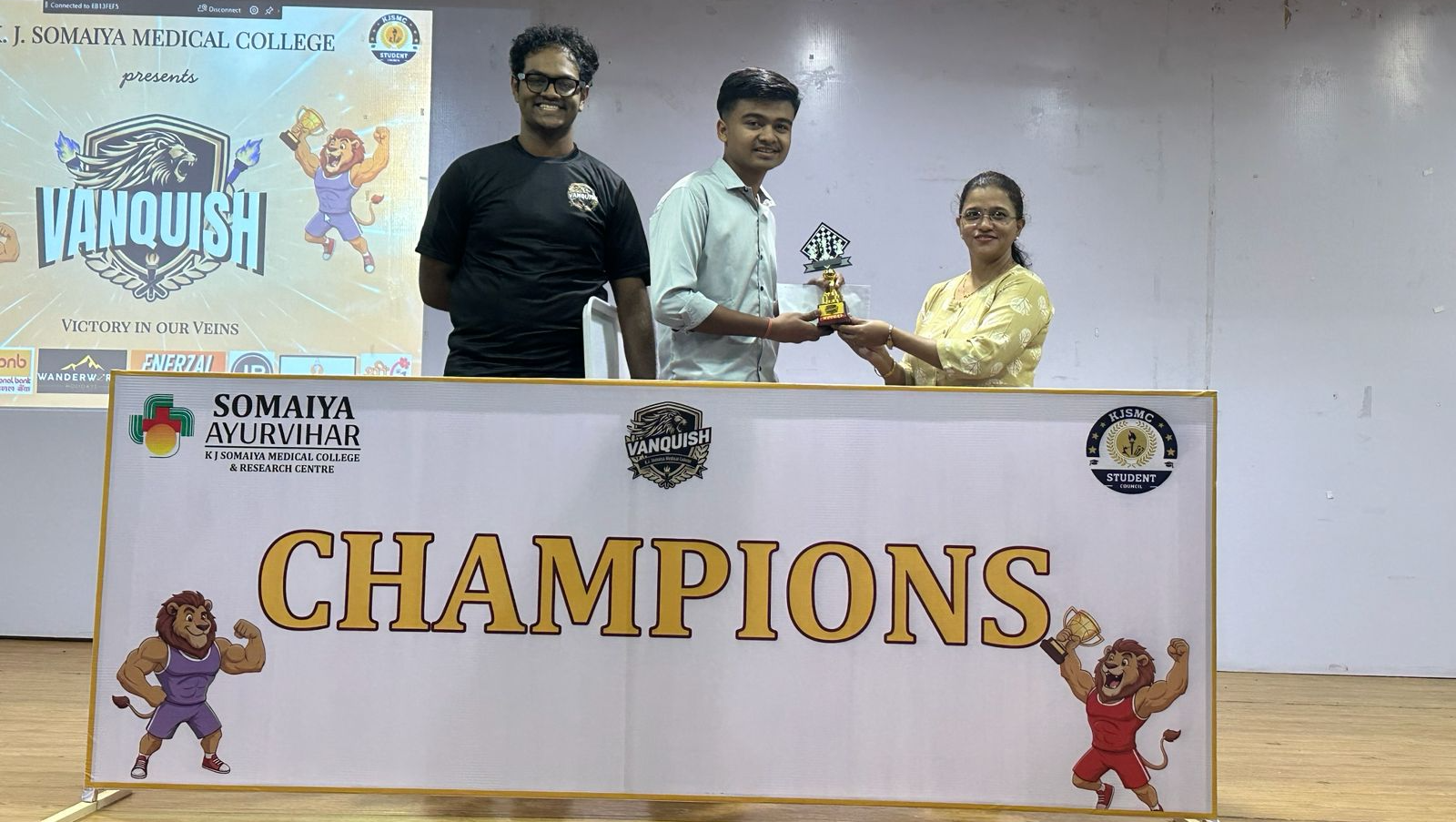 2026-02-04 12:01:00  Om Patil (2nd year : winter batch ) - secured 1st place at Vanquish Chess Inter-college Competition organised by KJSMC