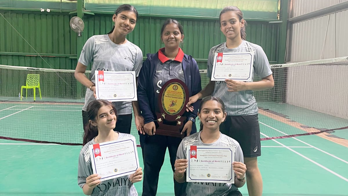 2026-02-17 12:32:00  K. J. Somaiya Polytechnic Women’s Badminton Team Crowned Inter-Zonal State Champions